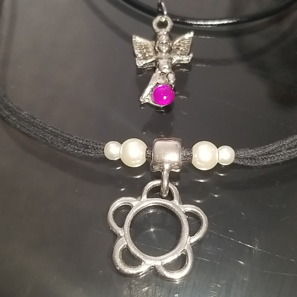 Vintage Pendant Necklace Chokers, Length: 14"-16"